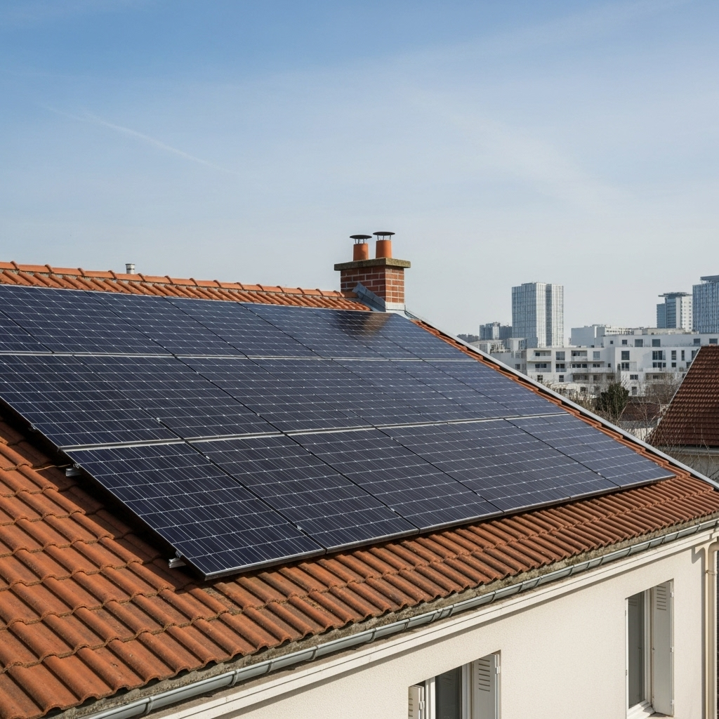 Maison équipée de panneaux solaires à Boulogne-Billancourt
